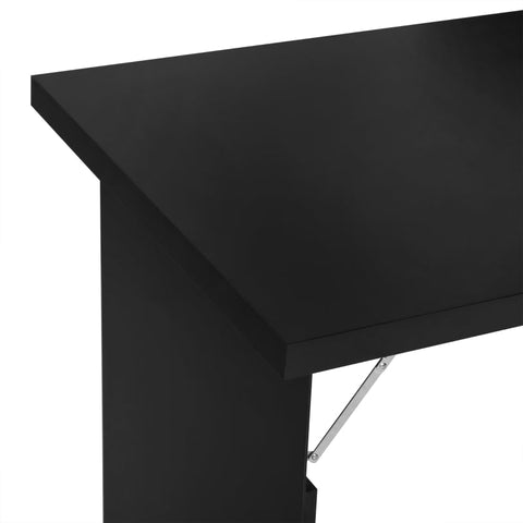 Rootz Wall Folding Table - Wall Desk - Wall Table - Including Writing Board - Space-saving  - MDF - Black - 60 cm x 94.5 cm x 147 cm