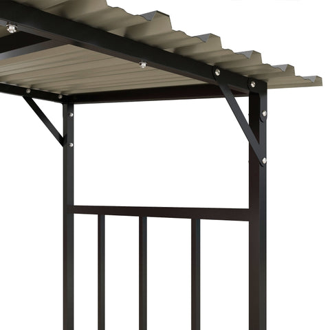 Rootz Firewood Rack - Wood Shelter - Log Store - Keeps Wood Dry - 186cm x 75cm x 185cm