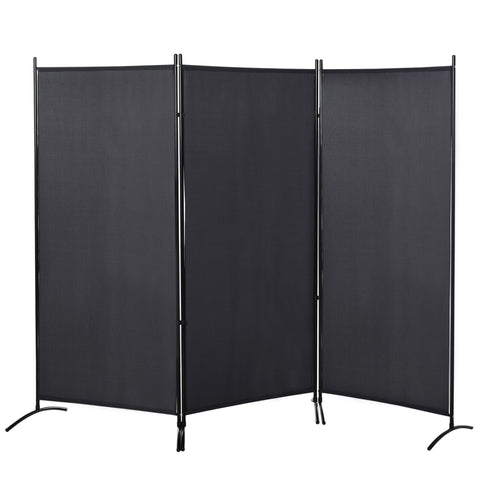 Rootz 3 Panel Screen Privacy Fence - Room Divider - Side Curtain - Durable Polyester - 253cm x 50cm x 182cm