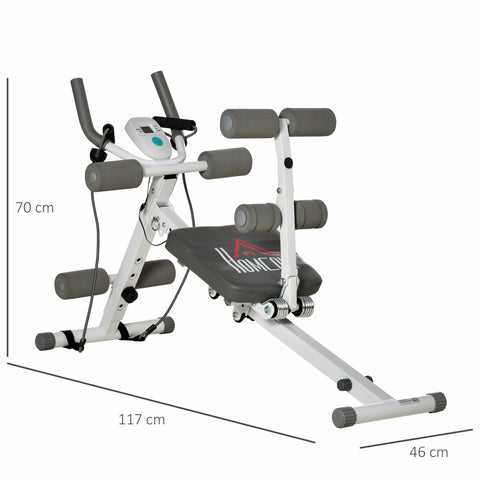 Rootz 2 in 1 Sit-Up Exerciser - Abdominal Trainer - Fitness Equipment - LCD Monitor - Steel Frame - 117cm x 46cm x 70cm