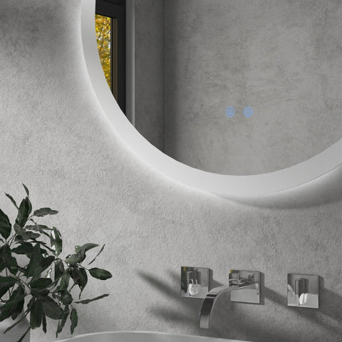 Rootz LED Bathroom Mirror - Wall Mounted Vanity Mirror - Adjustable Brightness - Memory Function - Defogging - IP44 - 60cm x 3cm