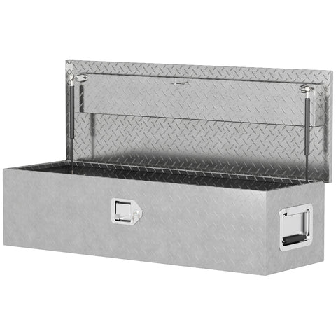 Rootz Sturdy Aluminum Storage Box - Tool Box - Lockable Storage - Weatherproof - 99cm x 33cm x 25.5cm