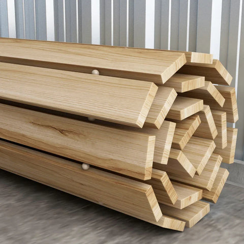 Rootz Tuinpad - buitendouches - Weerbestendig - Sparrenhout - Antislip drainagemat - Sparrenhout - Natuurlijk hout - 120 x 47 x 1 cm