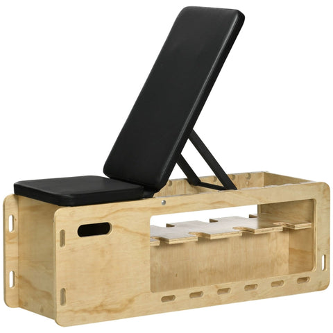 Rootz Weight Bench with Dumbbell Rack - Home Workout Bench - Adjustable Fitness Bench - Solid Wood - Padded Seat - 110cm x 35cm x 43-107cm