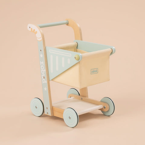 Rootz Wooden Baby Push Walker Toy - Kids Shopping Cart - Toddler Walker - Safe & Certified Material - Stable Structure - Easy to Assemble - 46 x 36 x 51 cm