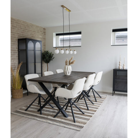 Rootz Halifax Pendant - Brass Lighting - Ceiling Light - Elegant Design - 110cm x 10cm x 16cm - 150cm Fabric Cord