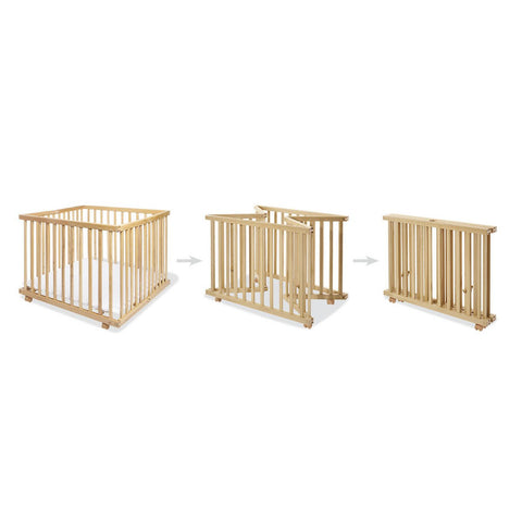 Rootz Large Foldable Playpen - Children's Play Area - Wooden Safety Playpen - 97cm x 97cm x 75cm - Easy to Store & Adjustable Heights