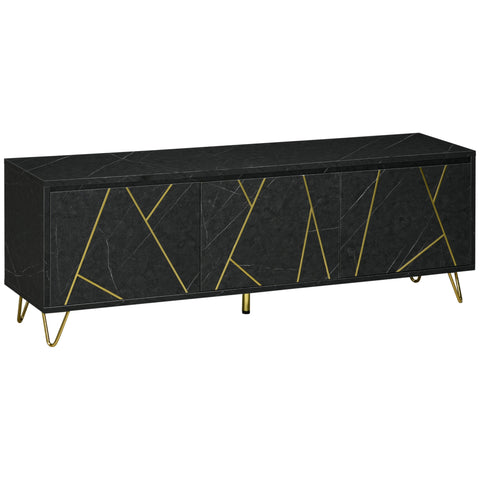 Rootz TV Furniture TV Bench - TV Cabinet - Entertainment Center - Storage Solution - 147cm x 35cm x 52cm - Cable Management