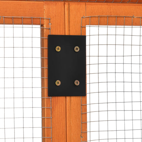 Rootz Wooden Chicken Enclosure - Chicken Cage - Metal Coop - 140 x 88.5 x 106 cm - Protects with Lockable Doors
