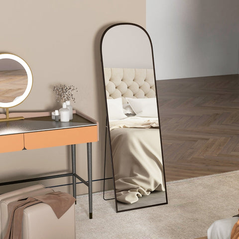 Rootz Full Length Standing Mirror - Large Mirror - Modern Design - Complete Reflection - HD and Shatterproof - Rust and Water Resistant - 50cm x 1.5cm x 161.5cm - Black