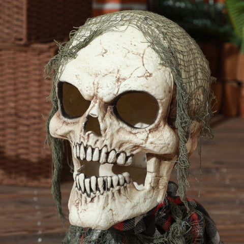 Rootz Halloween Animated Decoration - Creepy Skeleton - Spooky Props - Glowing Mouth & Eyes - Eerie Howls - 40cm x 16cm x 70cm