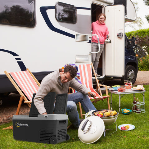 Rootz Portable Electric Cooler Freezer & Fridge - Car Refrigerator - Travel Cooler - Dual Zone, Eco Mode - 26" x 15.5" x 14" - 27L Capacity