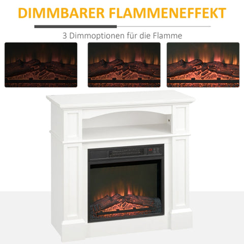 Rootz Electric Fireplace - Indoor Heater - LED Flame Effect - Smokeless - Remote Control - 80.5cm x 32.3cm x 80.5cm