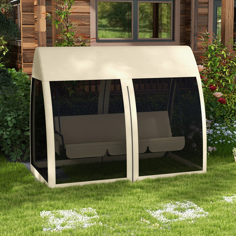 Rootz 3 Seater Patio Swing - Porch Swing with Bed Function - Mosquito-Protected Swing - Steel Frame - 240cm x 140cm x 197cm
