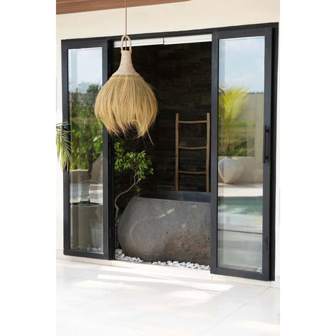 Rootz Makiki Pendant Lamp - Statement Light - Tropical Decor - Handcrafted Mendong Grass - 50cm x 50cm x 70cm