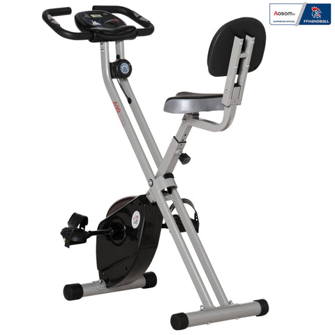 Rootz Foldable Magnetic Exercise Bike - Fitness Bike - Home Trainer - Adjustable Saddle - 43L x 97W x 109H cm