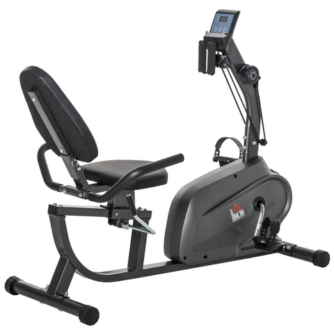 Rootz Reclining Exercise Bike - Home Trainer - Fitness Bike - LCD Display - Adjustable Seat & Resistance - 121-142L x 62W x 101H cm