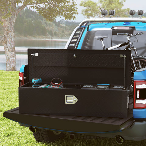 Rootz Aluminum Storage Box - Tool Box - Lockable Box - Weather Resistant - 99cm x 33cm x 25.5cm