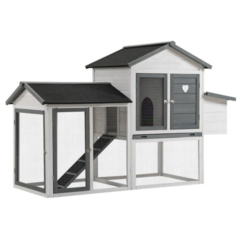 Rootz Chicken Coop - Winterproof Poultry House - Easy to Clean Hen House - Spacious and Secure - 200cm x 80cm x 130cm - Fir Wood and Steel Wire