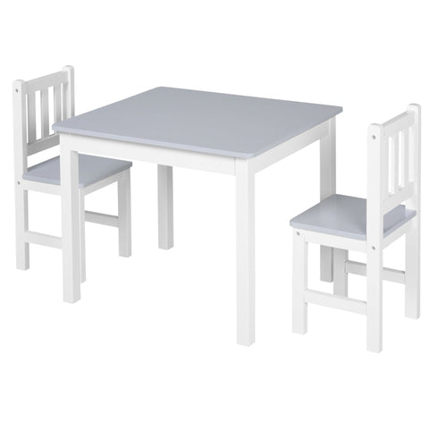 Rootz 3 Piece Children's Seating Group - Kids Table and Chairs - Toddler Furniture Set - Durable Pinewood & MDF - 60cm x 50cm x 48cm (Table), 25cm x 25cm x 55cm (Chairs) - Ages 3+ - Easy to Assemble and Clean