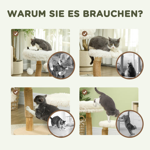 Rootz 24" Cat Tree - Cat Tower - Scratching Post - Soft Washable Bed - 50cm x 47cm x 61.5cm For Cats Up to 5kg