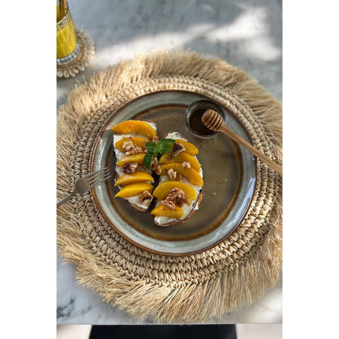 Rootz Comporta Salad Plate Set of 6 - Portuguese Ceramics - Chip-Proof Plates - Crackle Glaze Finish - 22cm x 22cm x 2.5cm