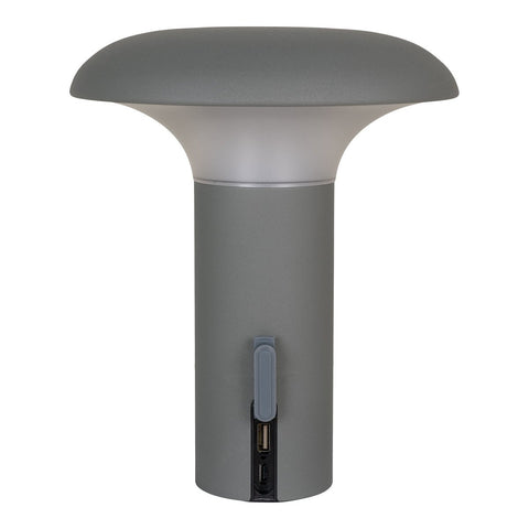 Rootz Ramsey LED Lamp - Rechargeable Lamp - Grey Desk Light - Energy Efficient - 17cm x 17cm x 21cm
