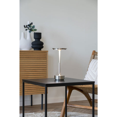 Rootz Silver Rechargeable Table Lamp – Wireless Lighting – Portable Lamp – Energy Efficient – 13cm x 13cm x 28.5cm
