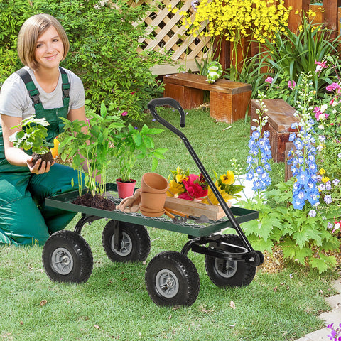 Rootz Garden Cart - Transport Cart - Hand Truck - 150kg Capacity - Foam Handle - 94L x 48.5W x 100H cm