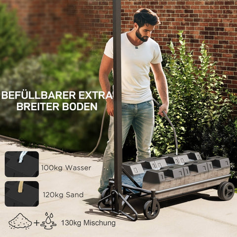 Rootz Portable Basketball Hoop - Adjustable Height Hoop Set - Basketball Hoop Stand - Extra-Wide Base - Easy Transport - 300-366cm x 128cm x 66cm