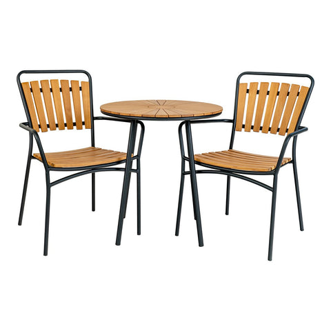 Rootz Cleveland Café Table - Outdoor Dining Table - Teak Wood Table - Rustic Charm - ø70cm x 74cm - Ideal for Patio & Balcony