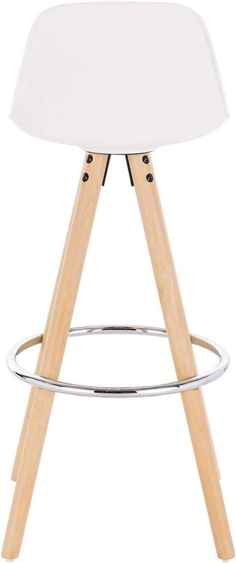 Rootz Bar Stool - Breakfast Stool - Kitchen Stool - Faux Leather - 38.5cm x 33cm x 96.5cm - Chrome Plated Footrest - Ergonomic Design