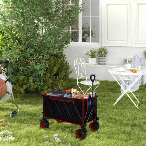 Rootz Ultimate Foldable Handcart - Utility Trolley - Portable Cart - All-Terrain Wheels, Heavy-Duty, Effortlessly Portable - 106cm x 105cm x 54cm Unfolded; 47.5cm x 70cm x 23cm Folded