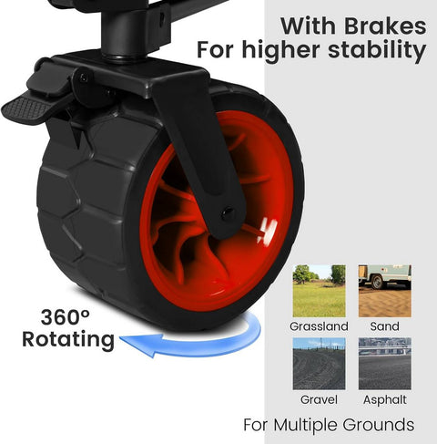 Rootz Ultimate Foldable Handcart - Utility Trolley - Portable Cart - All-Terrain Wheels, Heavy-Duty, Effortlessly Portable - 106cm x 105cm x 54cm Unfolded; 47.5cm x 70cm x 23cm Folded