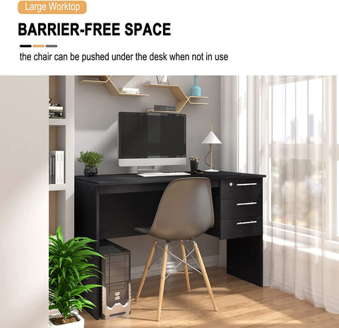 Rootz Office Desk - Modern Workstation - Computer Table - Ample Storage - Scratch-Resistant - Water-Repellent - 120cm x 59cm x 75cm