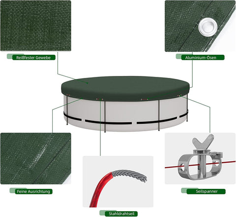 Rootz Ultimate Pool Cover - All-Season Pool Protector - Swimming Pool Tarp - Durable, Algae-Resistant, Easy Installation - Multiple Sizes Available