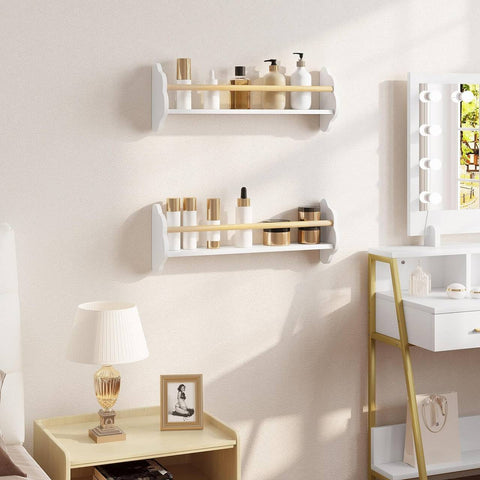 Rootz 3-Piece Children's Bookcase Set - Wall-Mounted Shelves - Cloud-Shaped Side Panels - Stylish, Safe, Space-Saving - E1 Grade MDF & Pine Wood - 45/55/65 x 12.7 x 23 cm