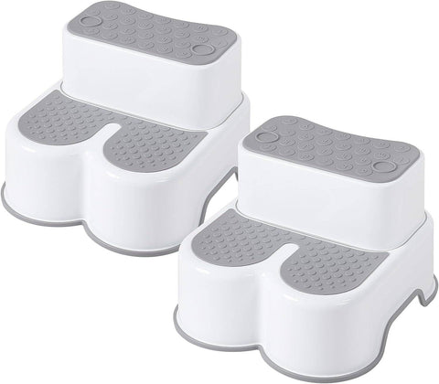 Rootz Children's 2 Step Stool - Toddler Stool - Bathroom Stool - PP Plastic - Non-slip - 37.5cm x 25.5cm x 34cm