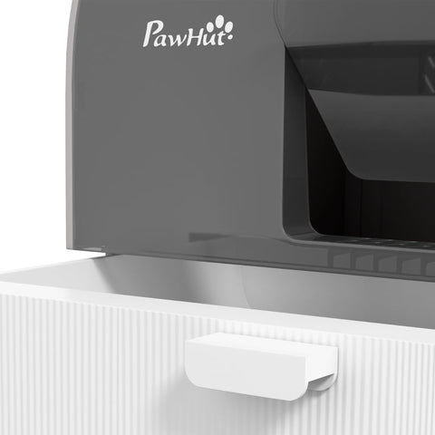 Rootz Cat Litter Box with Lid - Enclosed Litter Box - Covered Cat Toilet - Easy to Clean - Spacious Interior - High Side Walls - 43cm x 44cm x 47cm - Plastic - Grey/Black