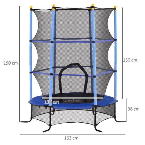 Rootz Children's Trampoline - Kids Bouncer - Jumping Exercise - Safety Net - Ø163cm x 190H cm - Indoor/Outdoor Fun