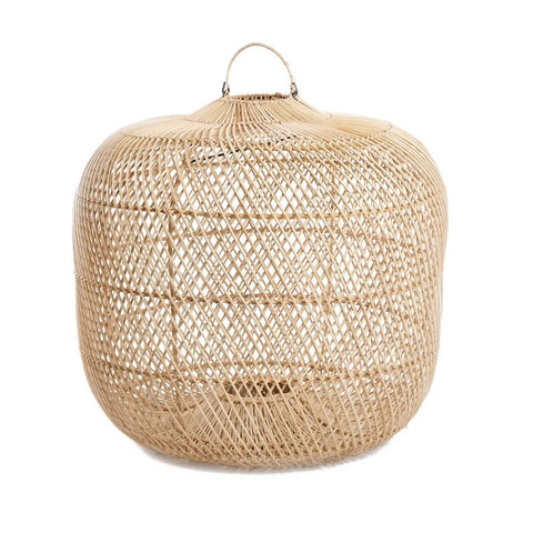 Rootz Batu Bolong Pendant - Natural - Stylish Light Fixture - Versatile Rattan Art - 48cm x 48cm x 48cm