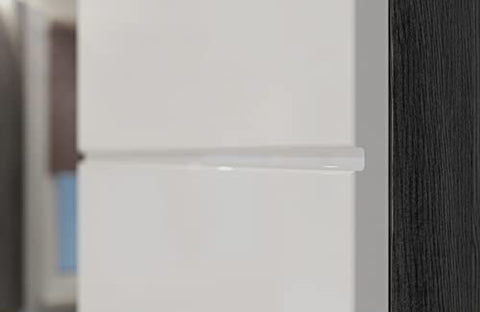 Rootz Scout Bathroom Cabinet - Wood Material - White High-Gloss Front - Smoked Silver Body - Modern Design - 60cm x 56cm x 34cm