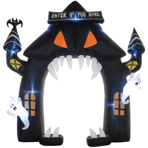 Rootz Inflatable Halloween Archway - Halloween House Arch - LED Lighted Halloween Decoration - 300L x 76W x 300H cm - Polyester - Spooky Design