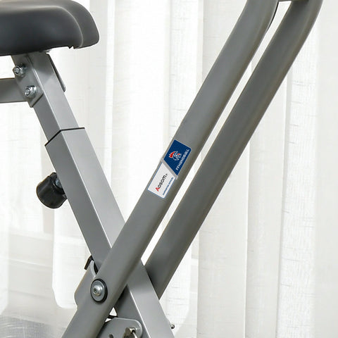 Rootz Foldable Magnetic Exercise Bike - Fitness Bike - Home Trainer - Adjustable Saddle - 43L x 97W x 109H cm