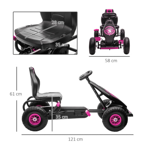 Rootz Kids Go-Kart - Pedal Car - Child's Ride-On - Boosts Coordination - 121cm x 58cm x 61cm