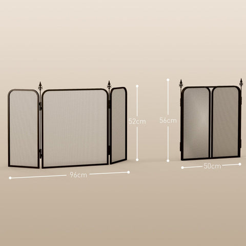 Rootz Fireplace Spark Guard - Fire Screen - Hearth Protector - Ensures Safety - 96W x 1.3D x 56H cm