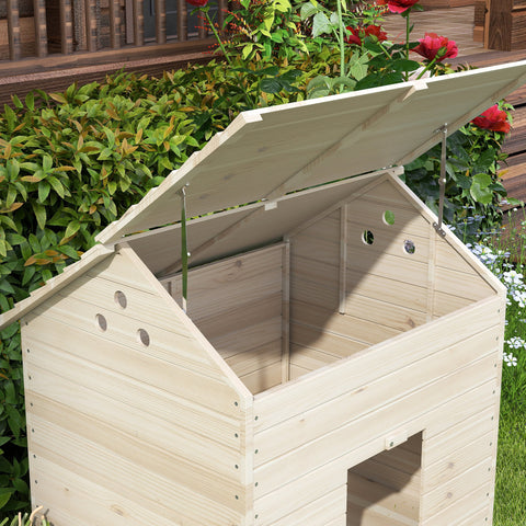 Rootz Duck House - Poultry Shelter - Animal Coop - Raised Floor - 100cm x 82.5cm x 91cm - Durable Fir Wood Design