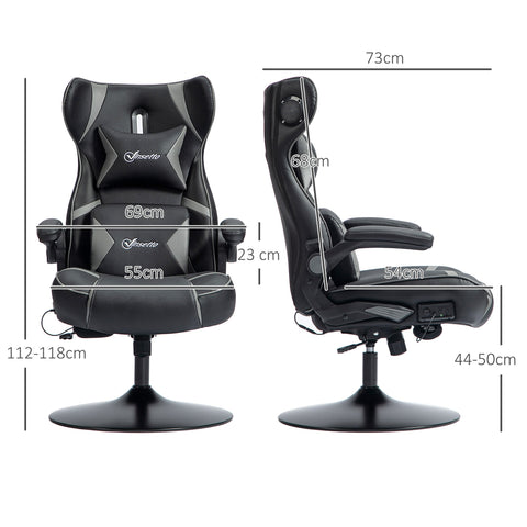 Rootz Rocking Gaming Chair with Speaker - Ergonomic Chair - Gamer Chair - Lumbar Support - 69cm x 73cm x 112-118cm