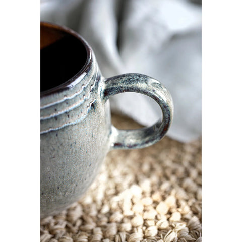 Rootz Set of 6 Comporta Mugs - Chip-Proof Cups - Crackle Finish - Strong and Durable - 10.5cm x 9.5cm x 10.5cm