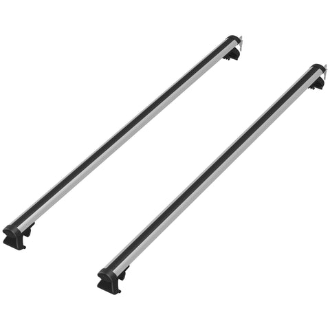 Rootz Lockable Car Carrier Bars - Roof Racks - Cargo Bars - Max 75kg Load - Aluminum - 125cm x 5.5cm x 7cm